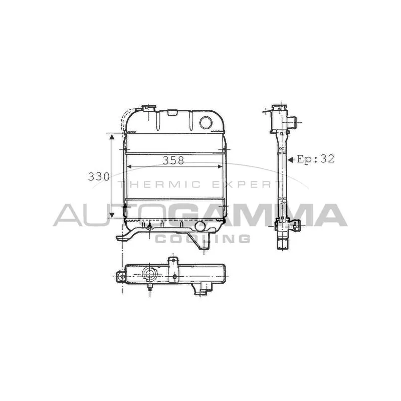 Radiateur, refroidissement du moteur AUTOGAMMA 100762