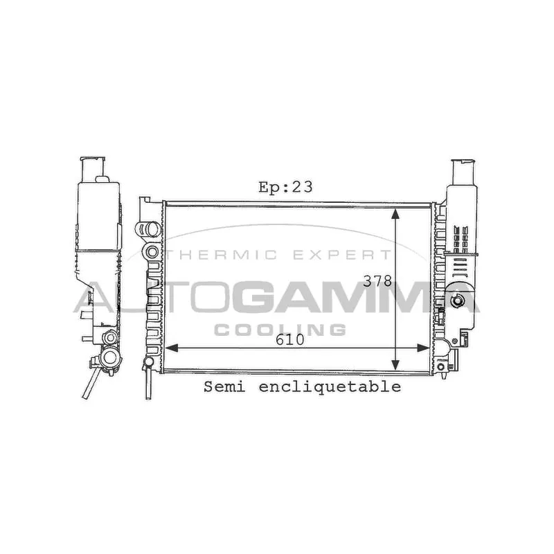 Radiateur, refroidissement du moteur AUTOGAMMA 100768