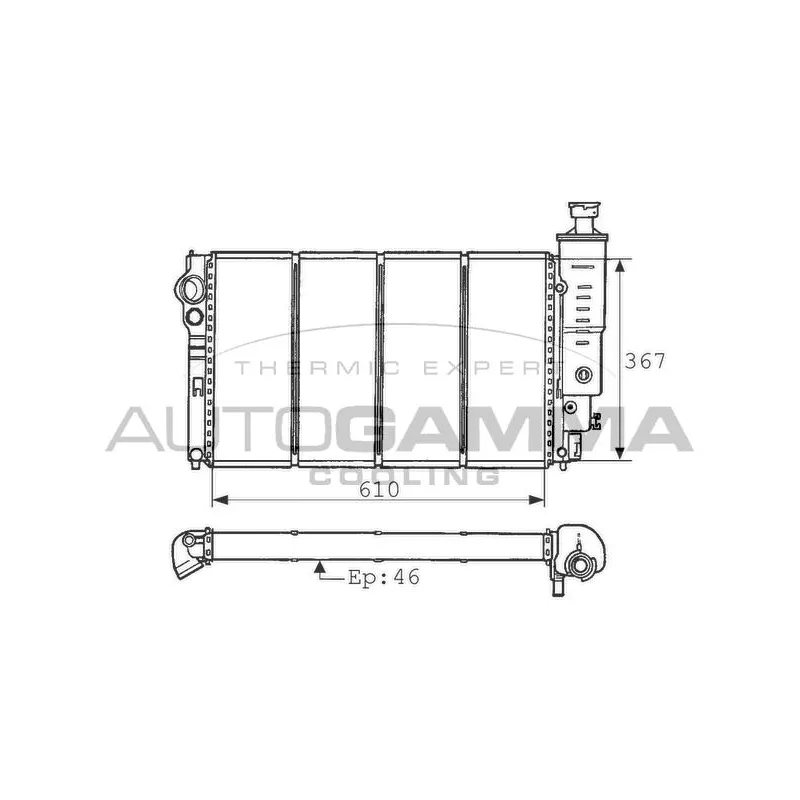 Radiateur, refroidissement du moteur AUTOGAMMA 100773