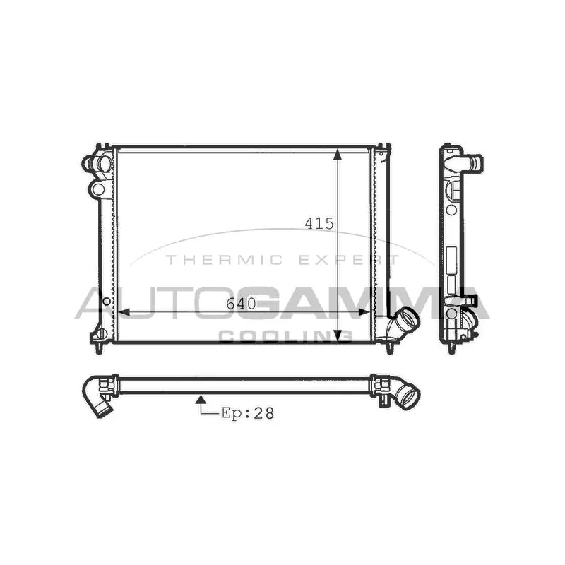 Radiateur, refroidissement du moteur AUTOGAMMA 100778