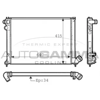 Radiateur, refroidissement du moteur AUTOGAMMA 100779