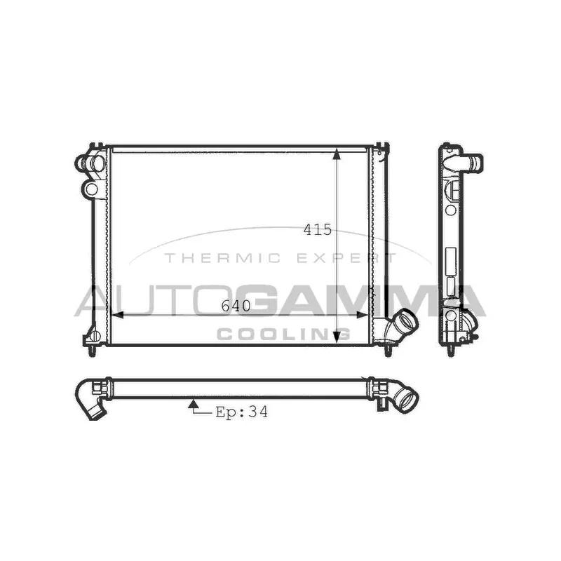 Radiateur, refroidissement du moteur AUTOGAMMA 100780