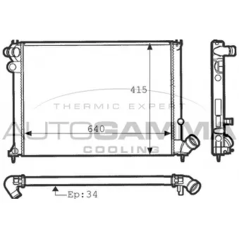 Radiateur, refroidissement du moteur AUTOGAMMA 100784