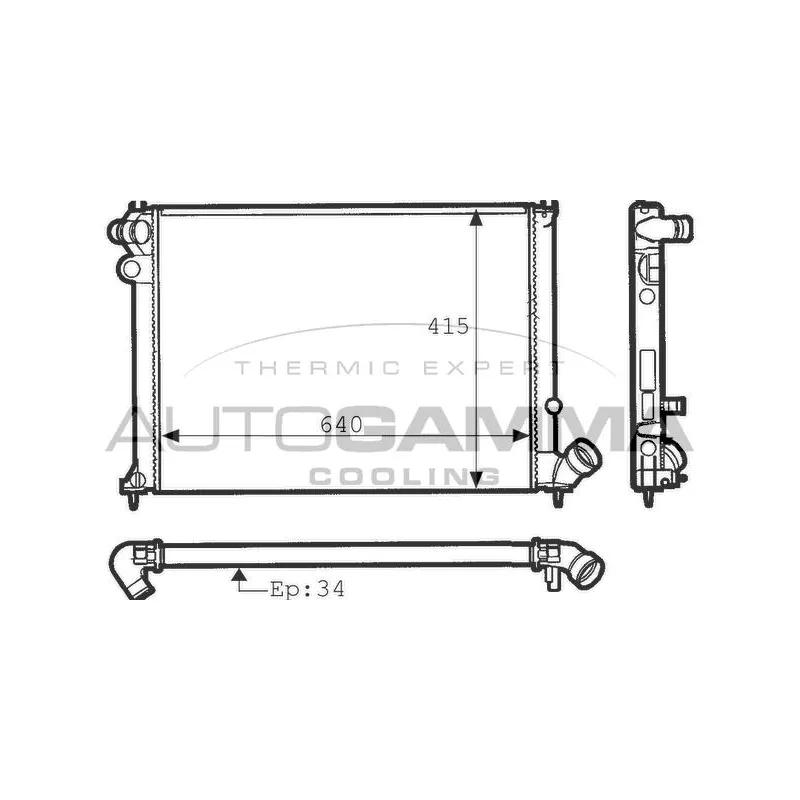 Radiateur, refroidissement du moteur AUTOGAMMA 100784