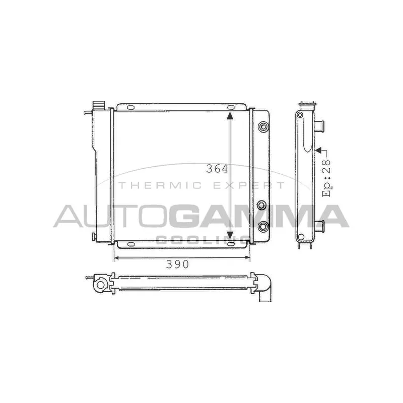 Radiateur, refroidissement du moteur AUTOGAMMA 100794