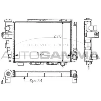 Radiateur, refroidissement du moteur AUTOGAMMA 100822