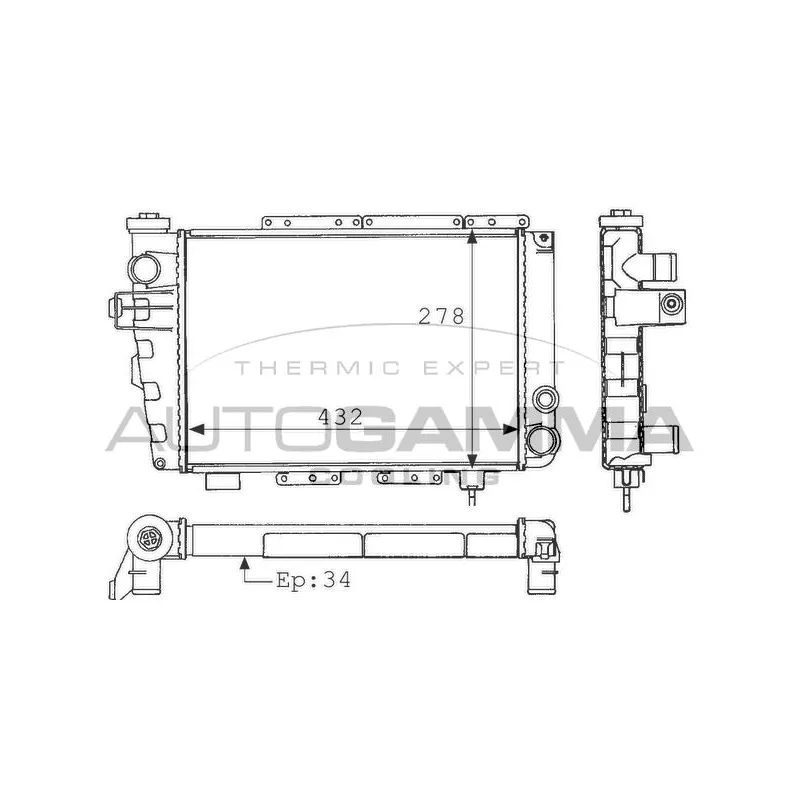 Radiateur, refroidissement du moteur AUTOGAMMA 100822