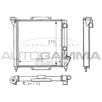 Radiateur, refroidissement du moteur AUTOGAMMA 100825