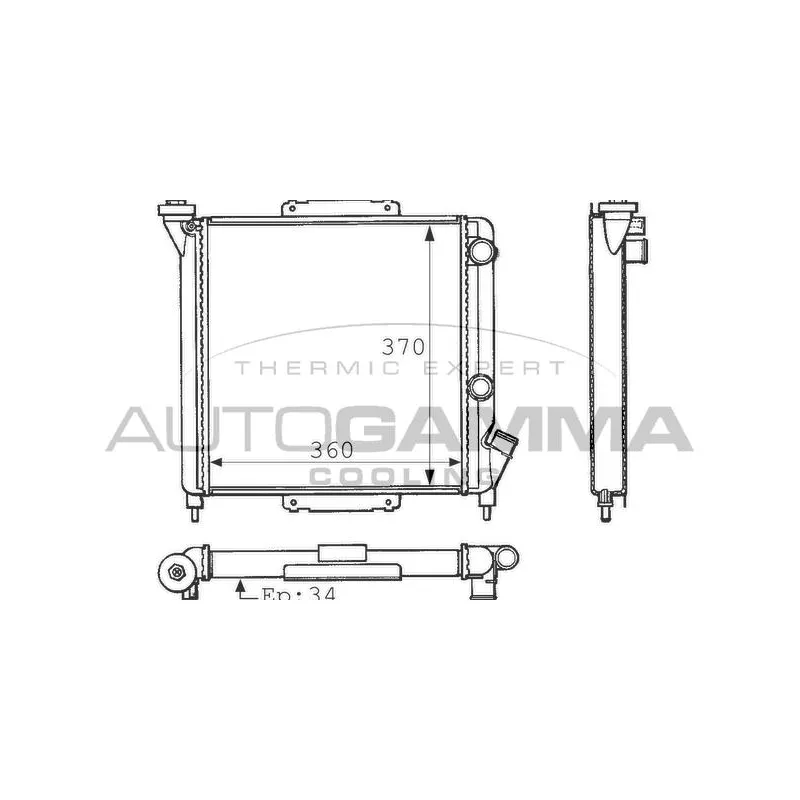 Radiateur, refroidissement du moteur AUTOGAMMA 100825