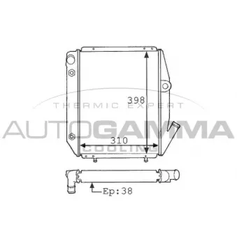 Radiateur, refroidissement du moteur AUTOGAMMA 100827