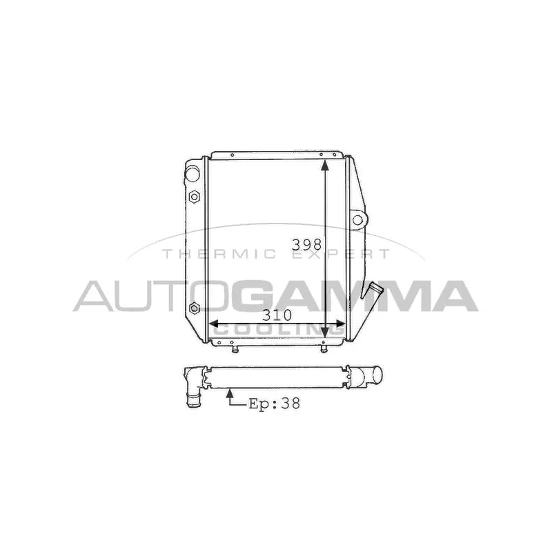Radiateur, refroidissement du moteur AUTOGAMMA 100827