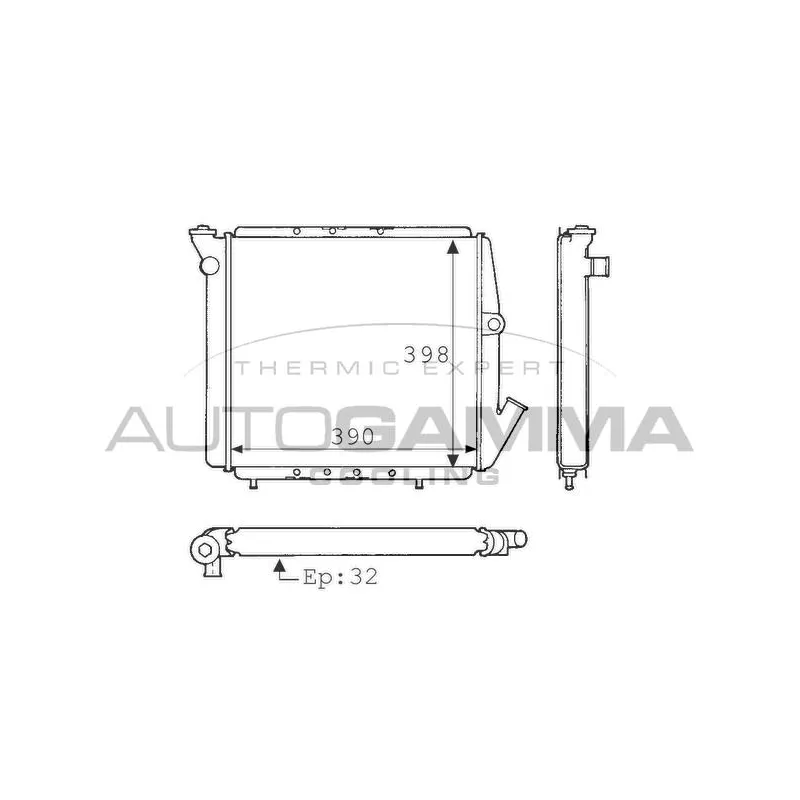 Radiateur, refroidissement du moteur AUTOGAMMA 100829