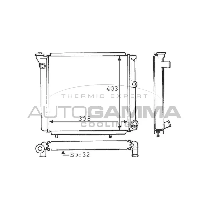 Radiateur, refroidissement du moteur AUTOGAMMA 100835