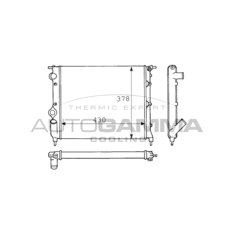 Radiateur, refroidissement du moteur AUTOGAMMA 100847