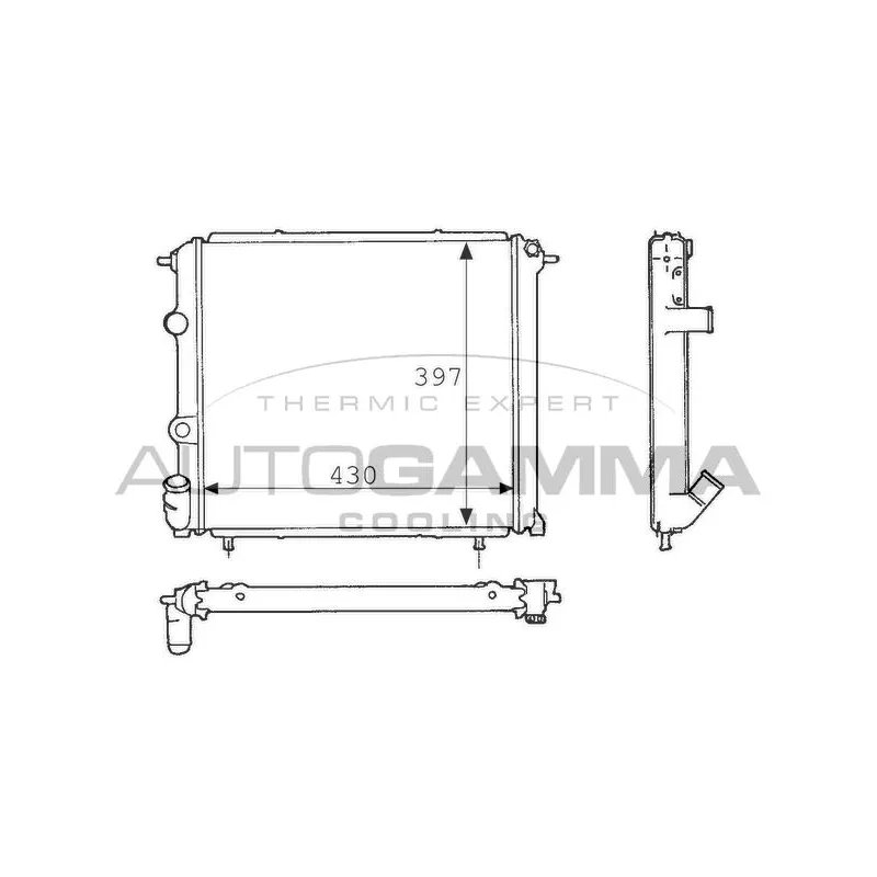 Radiateur, refroidissement du moteur AUTOGAMMA 100849