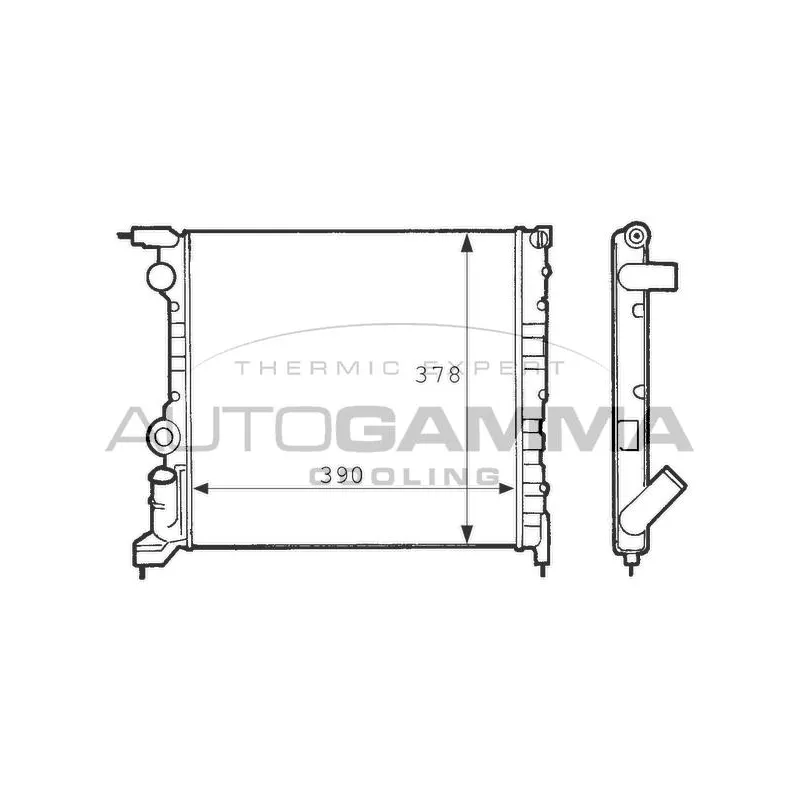 Radiateur, refroidissement du moteur AUTOGAMMA 100850