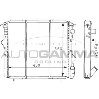 Radiateur, refroidissement du moteur AUTOGAMMA 100853