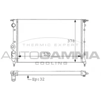 Radiateur, refroidissement du moteur AUTOGAMMA 100857