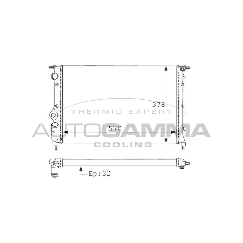 Radiateur, refroidissement du moteur AUTOGAMMA 100857