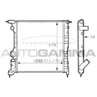 Radiateur, refroidissement du moteur AUTOGAMMA 100883