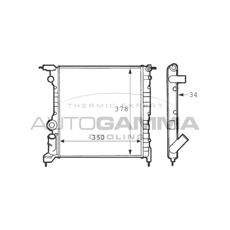 Radiateur, refroidissement du moteur AUTOGAMMA 100883