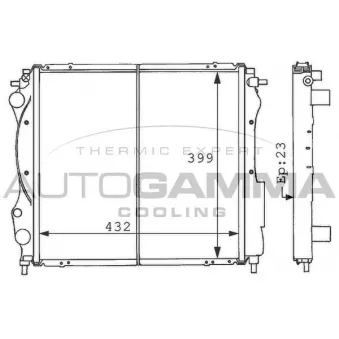 Radiateur, refroidissement du moteur AUTOGAMMA 100884