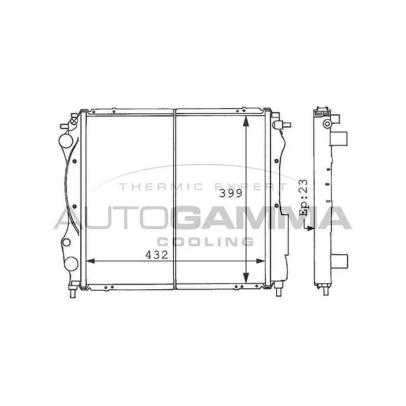 Radiateur, refroidissement du moteur AUTOGAMMA 100884