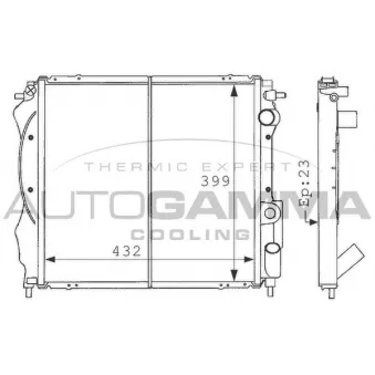 Radiateur, refroidissement du moteur AUTOGAMMA 100885