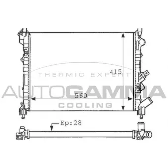 Radiateur, refroidissement du moteur AUTOGAMMA 100890