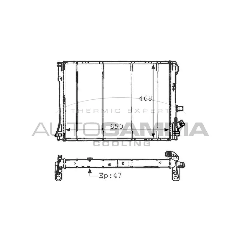 Radiateur, refroidissement du moteur AUTOGAMMA 100892