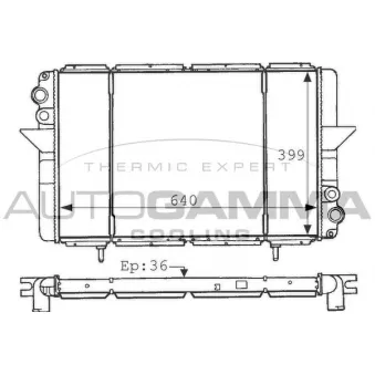 Radiateur, refroidissement du moteur AUTOGAMMA 100901