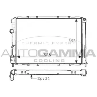 Radiateur, refroidissement du moteur AUTOGAMMA 100903