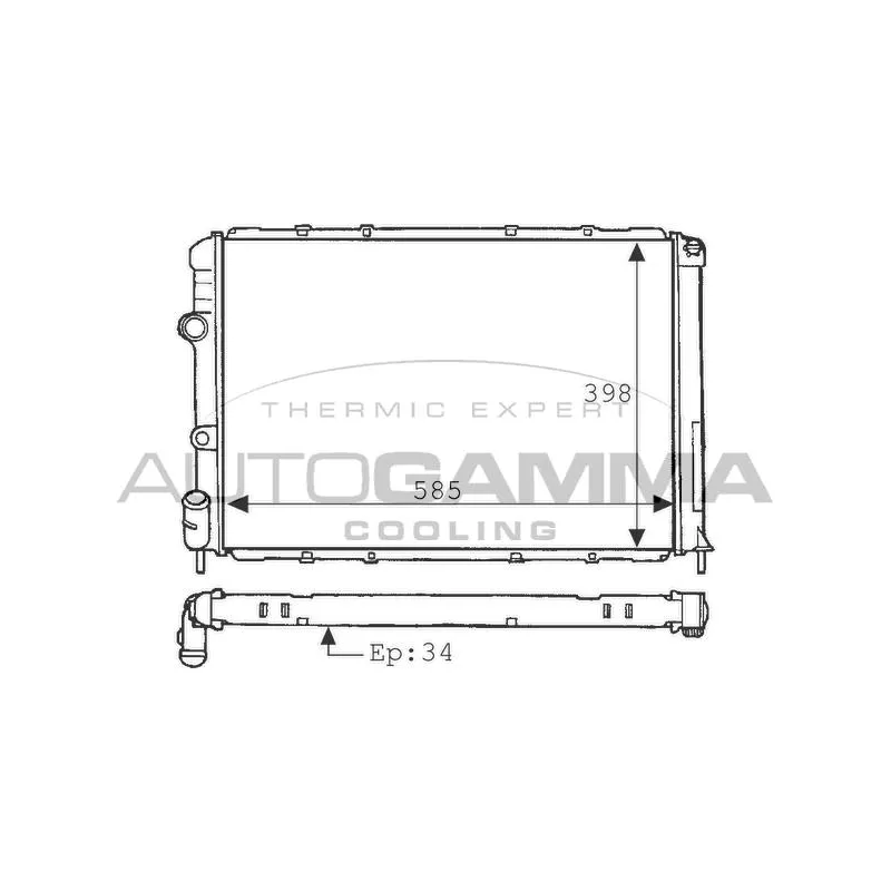 Radiateur, refroidissement du moteur AUTOGAMMA 100903