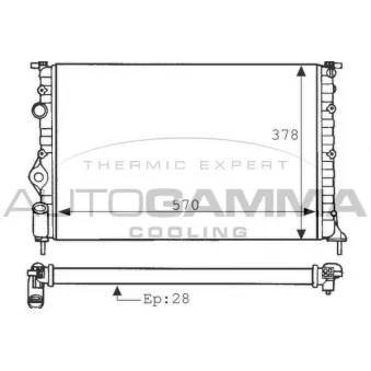 Radiateur, refroidissement du moteur AUTOGAMMA 100904