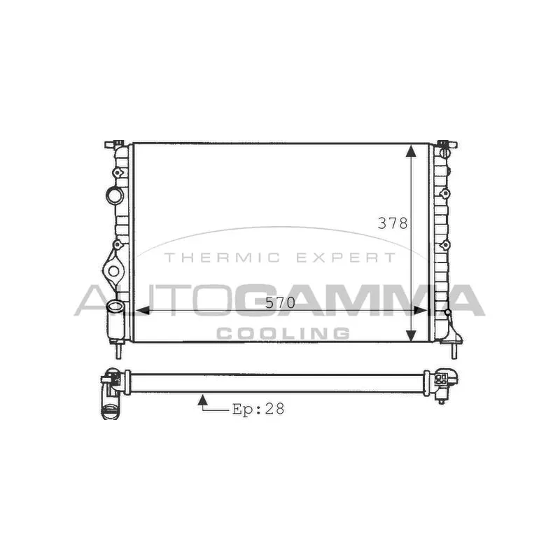 Radiateur, refroidissement du moteur AUTOGAMMA 100904
