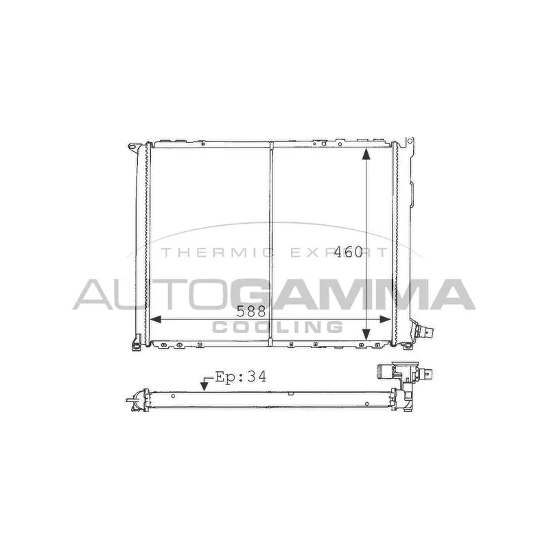 Radiateur, refroidissement du moteur AUTOGAMMA 100907