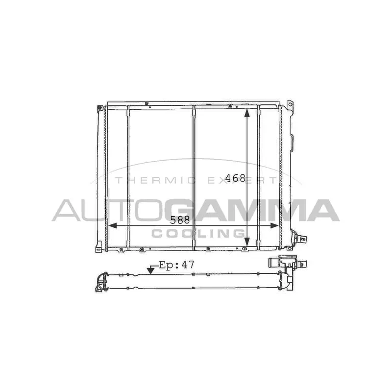 Radiateur, refroidissement du moteur AUTOGAMMA 100912
