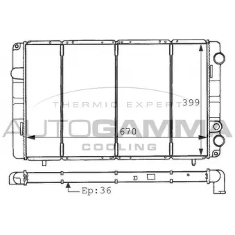 Radiateur, refroidissement du moteur AUTOGAMMA 100915