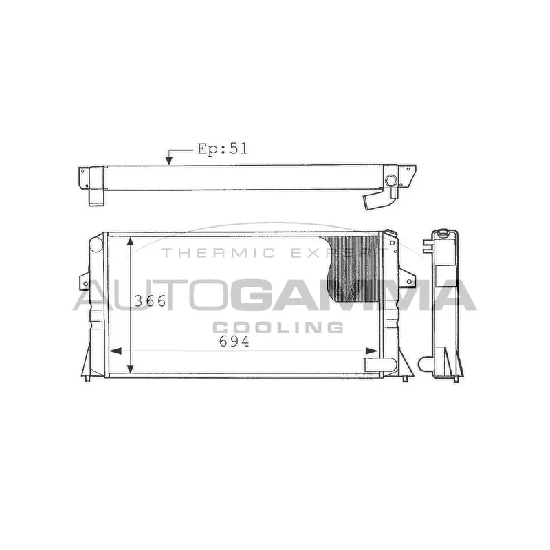 Radiateur, refroidissement du moteur AUTOGAMMA 100930