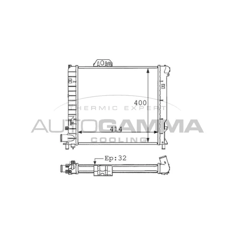 Radiateur, refroidissement du moteur AUTOGAMMA 100940