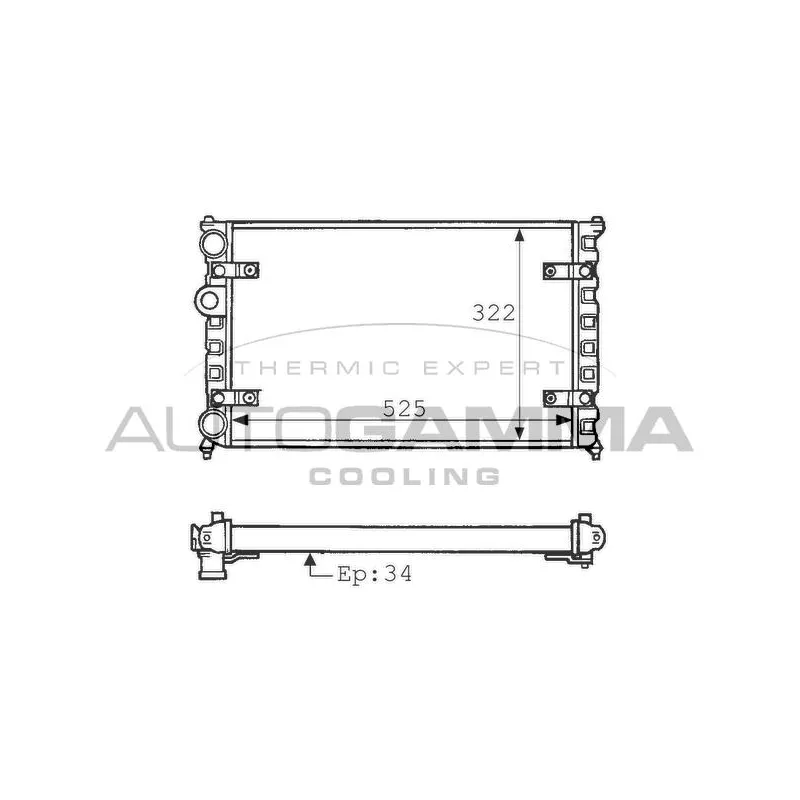 Radiateur, refroidissement du moteur AUTOGAMMA 100947