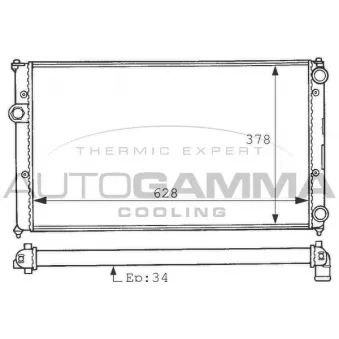 Radiateur, refroidissement du moteur AUTOGAMMA 100951