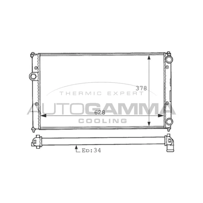 Radiateur, refroidissement du moteur AUTOGAMMA 100951