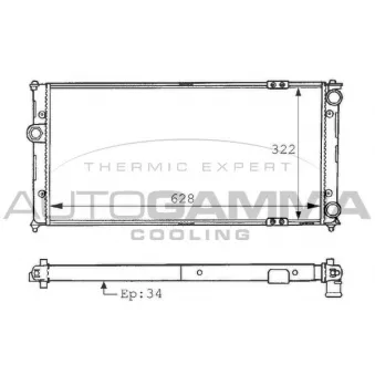Radiateur, refroidissement du moteur AUTOGAMMA 100952