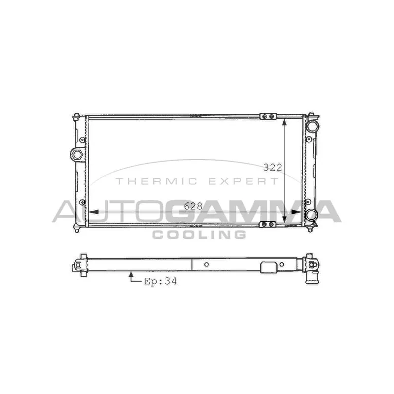 Radiateur, refroidissement du moteur AUTOGAMMA 100952