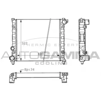 Radiateur, refroidissement du moteur AUTOGAMMA 100954