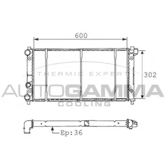 Radiateur, refroidissement du moteur AUTOGAMMA 100955