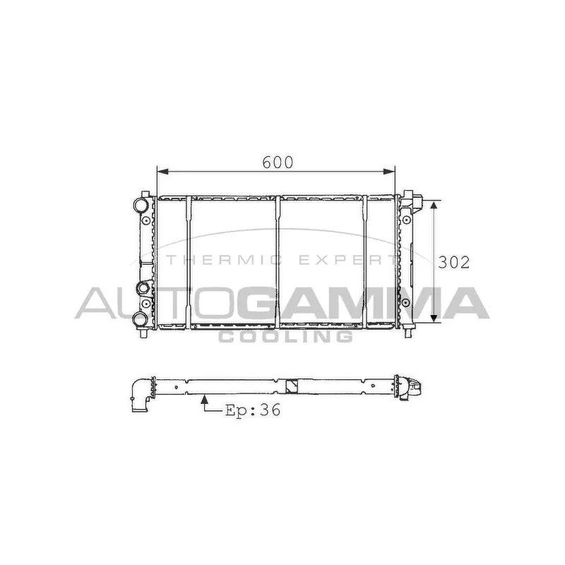Radiateur, refroidissement du moteur AUTOGAMMA 100955
