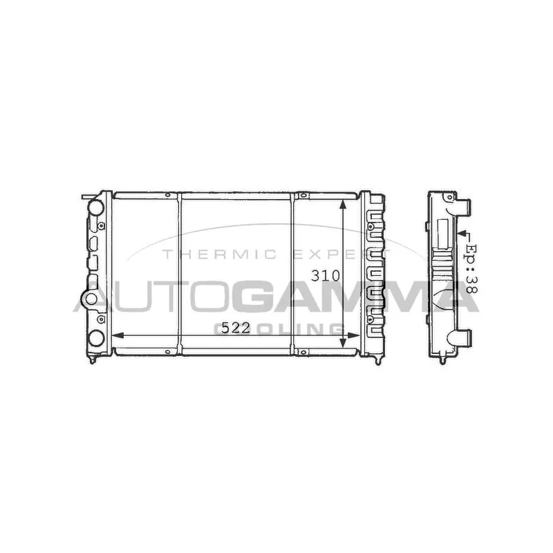 Radiateur, refroidissement du moteur AUTOGAMMA 100959
