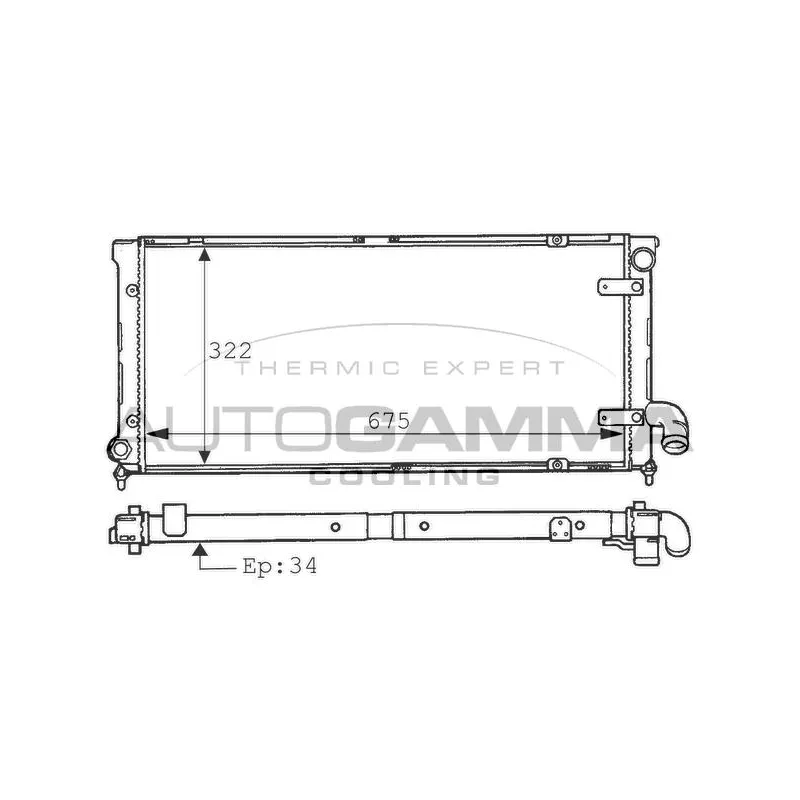Radiateur, refroidissement du moteur AUTOGAMMA 100961